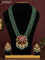 Antique beaded green necklace floral pendant with jadau kundan stones and pearl & beads hangings