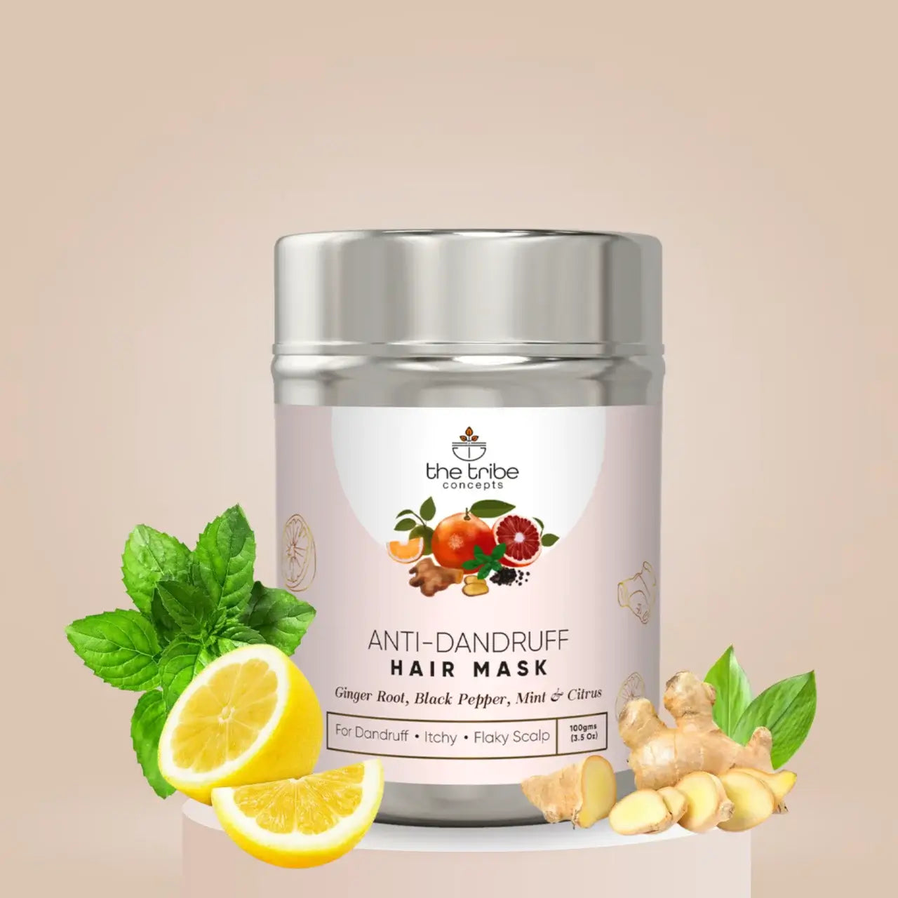 Anti-Dandruff Hair Mask - Ginger Root & Mint to Reduce Dandruff & Flakiness