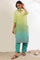 Green Yarn Dyed Pure Cotton Straight Kurta with Palazzo & Dupatta Set