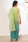 Green Yarn Dyed Pure Cotton Straight Kurta with Palazzo & Dupatta Set