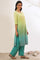 Green Yarn Dyed Pure Cotton Straight Kurta with Palazzo & Dupatta Set