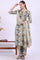 Grey Printed Pure Cotton Straight Kurta with Palazzo & Dupatta Set
