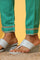 Green Floral Printed A-line Kurta, Trousers and Stole Set