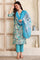 Blue Digital Printed Thread Embroidered Straight Modal Kurta, Palazzo and Dupatta Set