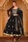 Black Metallic Embroidered Anarkali Jacquard Kurta, Tight and Dupatta Set