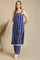 Blue Tie and Dye Shibori Saphetti Kurta and Palozzos Co-ord Set