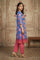Blue Jacquard Zari Lace Straight Kurta with Trousers and Dupatta Set