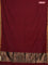 Bengal soft cotton saree maroon with plain body and zari woven piping border