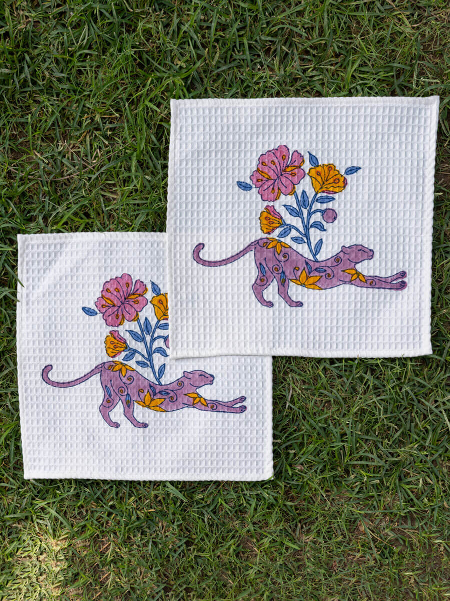 Set of 2 - Adbhut Block Printed Cotton Face Towel