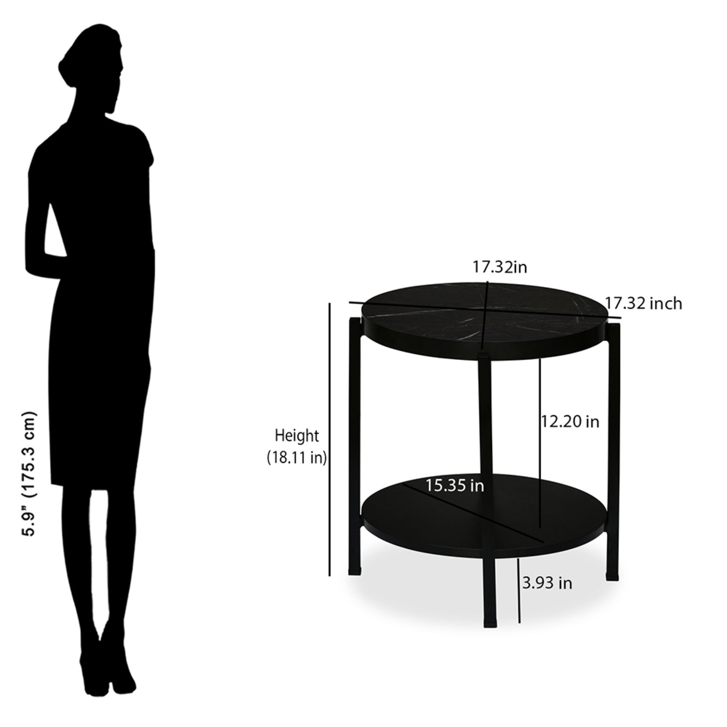 Nilkamal Benton Side Table (Black)