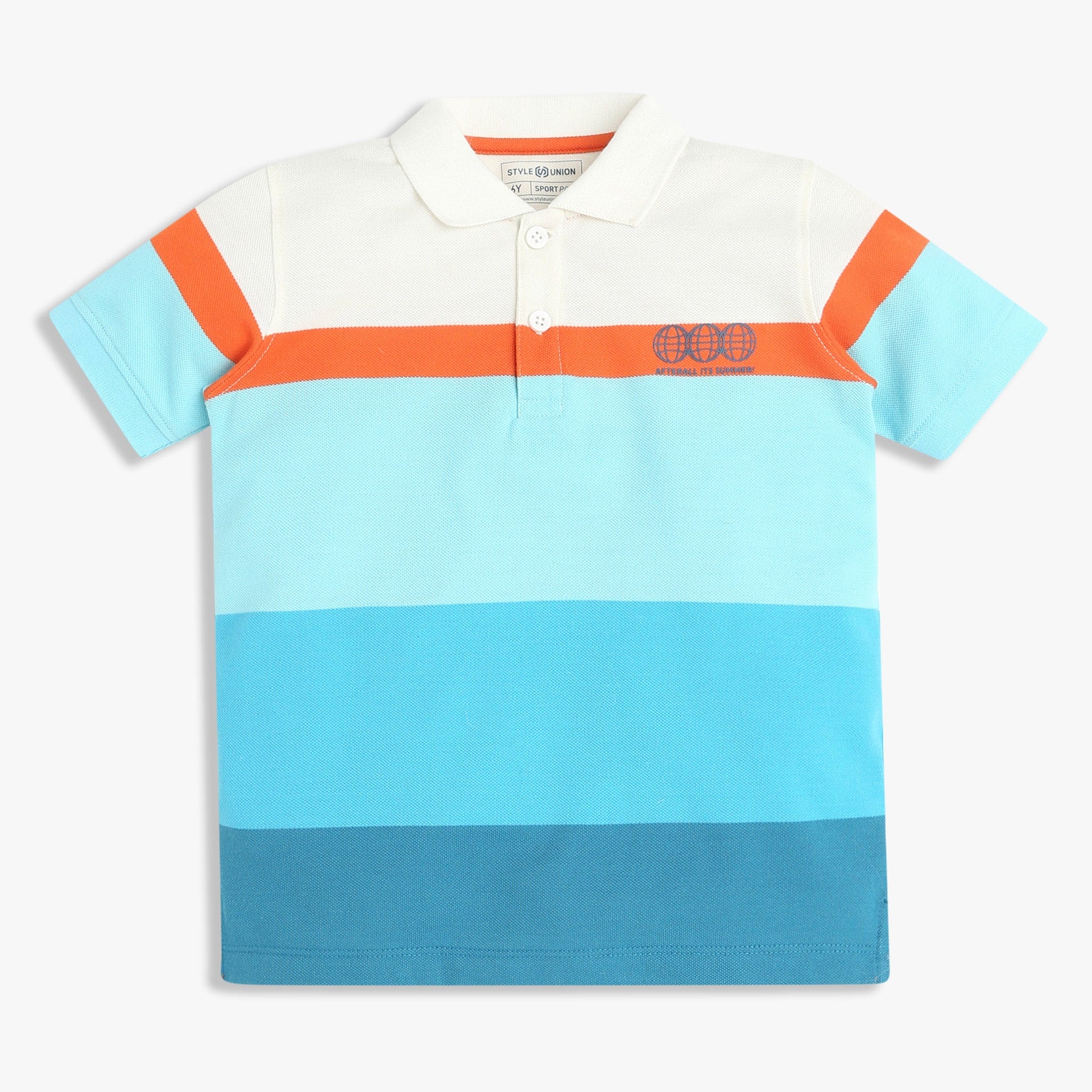 Boys Striped Sport Polo T-Shirt