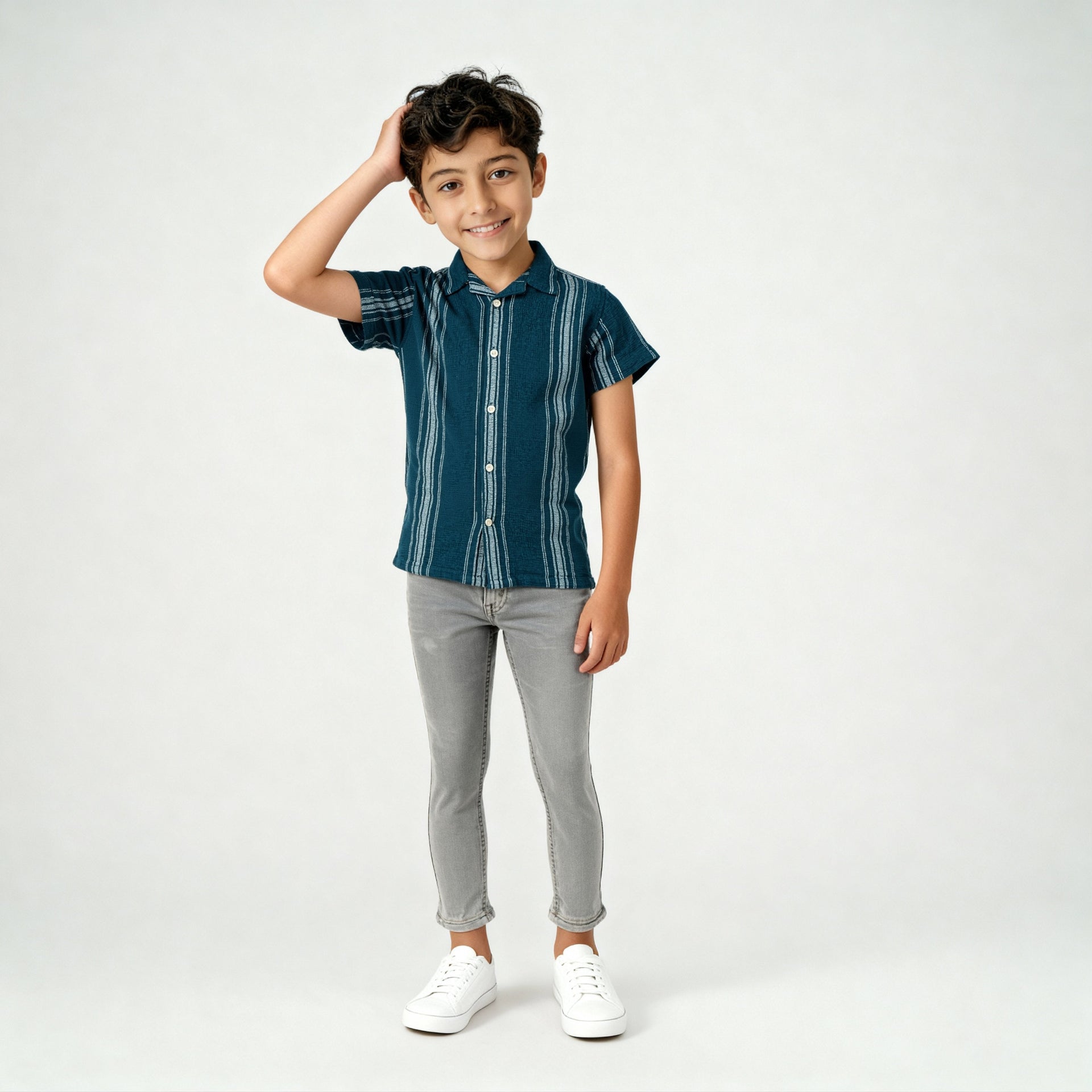 Boys Striped Cuban Shirt