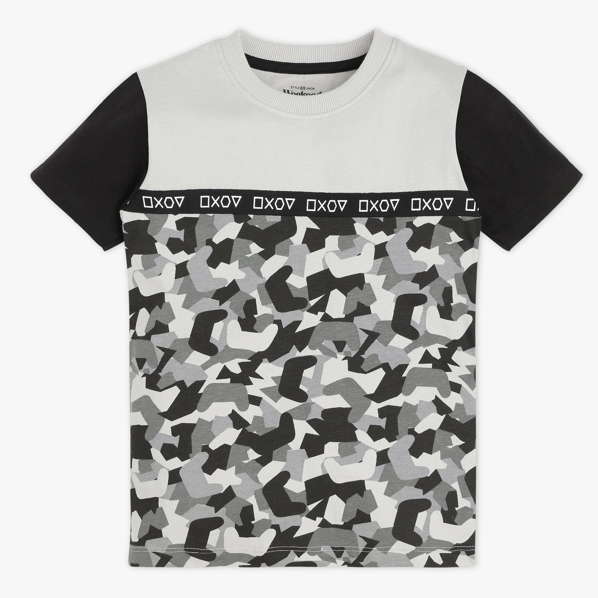 Boys Crew Neck Cut And Sew Weekend T-Shirt
