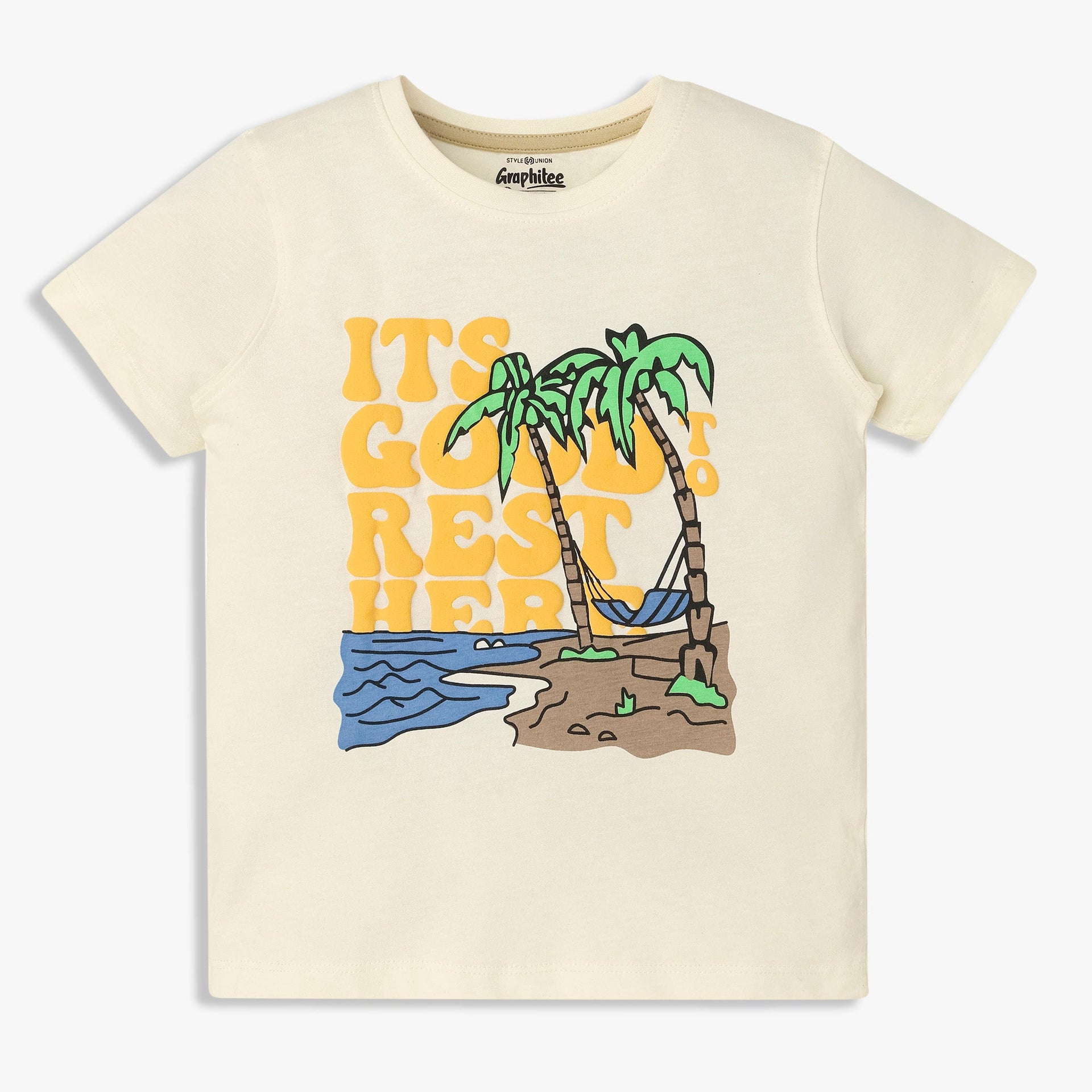 Boys Cotton Crew Neck Graphitee