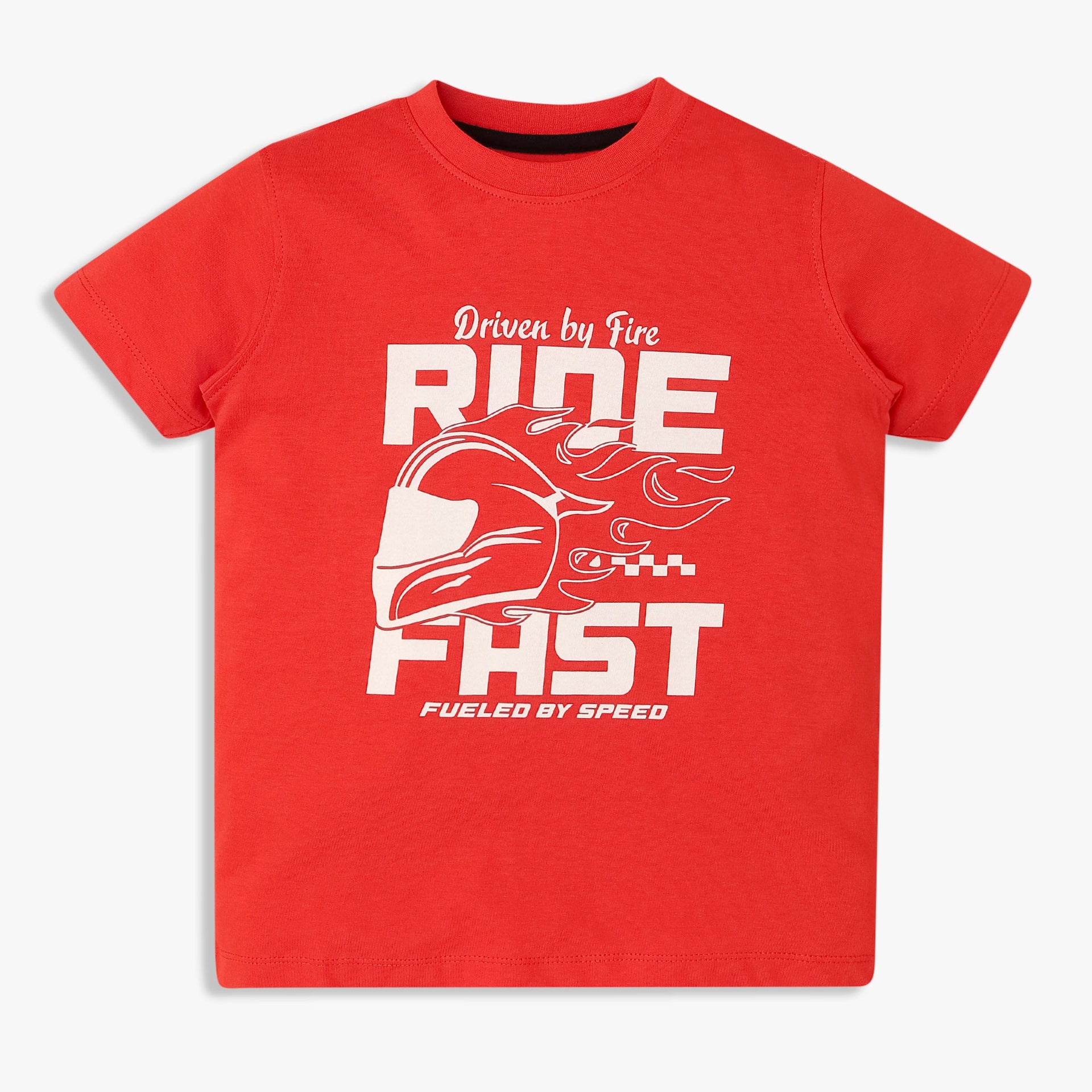 Boys Cotton Crew Neck Graphitee