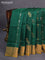 Pure uppada silk saree green and mustard yellow with silver & gold zari weaves and zari woven border