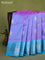 Venkatagiri silk saree dual shade of lavender and light blue with silver zari woven buttas and silver zari woven border