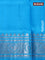 Venkatagiri silk saree dual shade of lavender and light blue with silver zari woven buttas and silver zari woven border