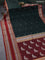 Pure kanchipuram silk saree bottle green and maroon with thread woven buttas and long thread woven border