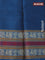 Pure kanchipuram silk saree black and peacock blue with thread woven buttas and long thread woven border