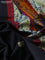 Pure kanchipuram silk saree black and cs blue with thread woven buttas and thread woven border