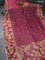 Banarasi tussar silk saree maroon and magenta pink with zari woven buttas and zari woven floral digital printed border