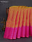 Pure soft silk saree dual shade of yellowish pink and pink with zari woven buttas and rettapet zari woven border