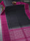 Pure soft silk saree black and magenta pink with allover silver zari weaves and silver zari woven rettapet border