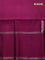 Pure soft silk saree black and magenta pink with allover silver zari weaves and silver zari woven rettapet border