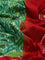 Pochampally silk saree green and red with allover ikat prints and long zari woven border