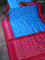 Pochampally silk saree cs blue and pink with ikat butta prints and rettapet zari woven ikat style border