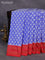 Pochampally silk saree blue and red with allover ikat prints and simple border