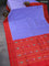 Pochampally silk saree blue and red with allover ikat prints and simple border