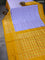 Pochampally silk saree blue shade and mustard yellow with allover ikat prints and zari woven ikat style border