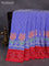 Pochampally silk saree blue shade and red with allover ikat prints and simple border