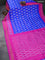 Pochampally silk saree blue and pink with ikat butta prints and zari woven border