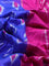 Pochampally silk saree blue and pink with ikat butta prints and zari woven border