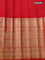 Pure gadwal silk saree blue and red with zari woven buttas and long zari woven border