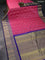 Pure gadwal silk saree pink shade and blue with zari woven buttas and temple design zari woven border