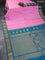 Pure gadwal silk saree light pink and dual shade of cs blue with zari woven buttas and zari woven border