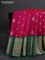 Pure gadwal silk saree pink and green with zari woven buttas and temple design zari woven border