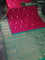Pure gadwal silk saree pink and green with zari woven buttas and temple design zari woven border