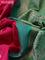 Pure gadwal silk saree pink and green with zari woven buttas and temple design zari woven border