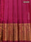 Pure gadwal silk saree light green and maroon with allover checked pattern & zari buttas and temple design zari woven border