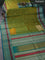 Pure kanchipuram silk saree dual shade of green and teal green shade with thread woven buttas and long thread woven border