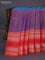 Pure kanchipuram silk saree dual shade of bluish red and red with thread woven buttas and long rettapet thread woven border
