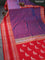Pure kanchipuram silk saree dual shade of bluish red and red with thread woven buttas and long rettapet thread woven border