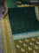 Pure kanchipuram silk saree bottle green and mustard yellow with thread woven buttas and long rettapet thread woven border