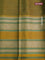 Pure kanchipuram silk saree bottle green and mustard yellow with thread woven buttas and long rettapet thread woven border