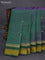 Pure kanchipuram silk saree dual shade of greenish violet and green with thread woven buttas and thread woven border